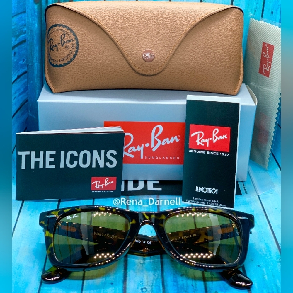 Ray-Ban Wayfarer Tortoise RB2140 Brown New - Picture 5 of 13
